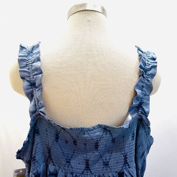 NWT SONOMA Women Sleeveless Pullover Square Neck Blue Rayon Shirt Plus Size 4X - Picture 9 of 14